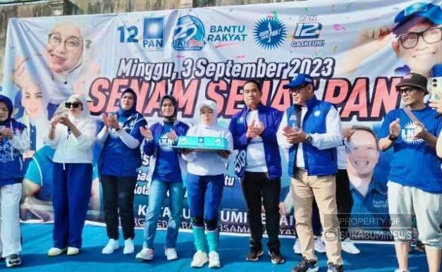 Rayakan HUT ke-25, DPD PAN Kota Sukabumi Menggelar Senam Sehat dan Santuni 50 Yatim